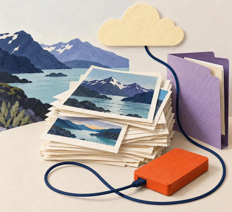 Temaillustrasjon for Hobby, filer & minner